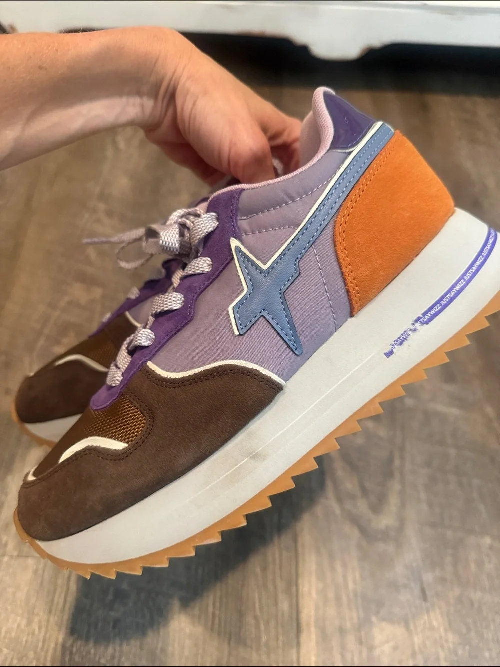 Women's Athletic Sneakers in Purple and Brown